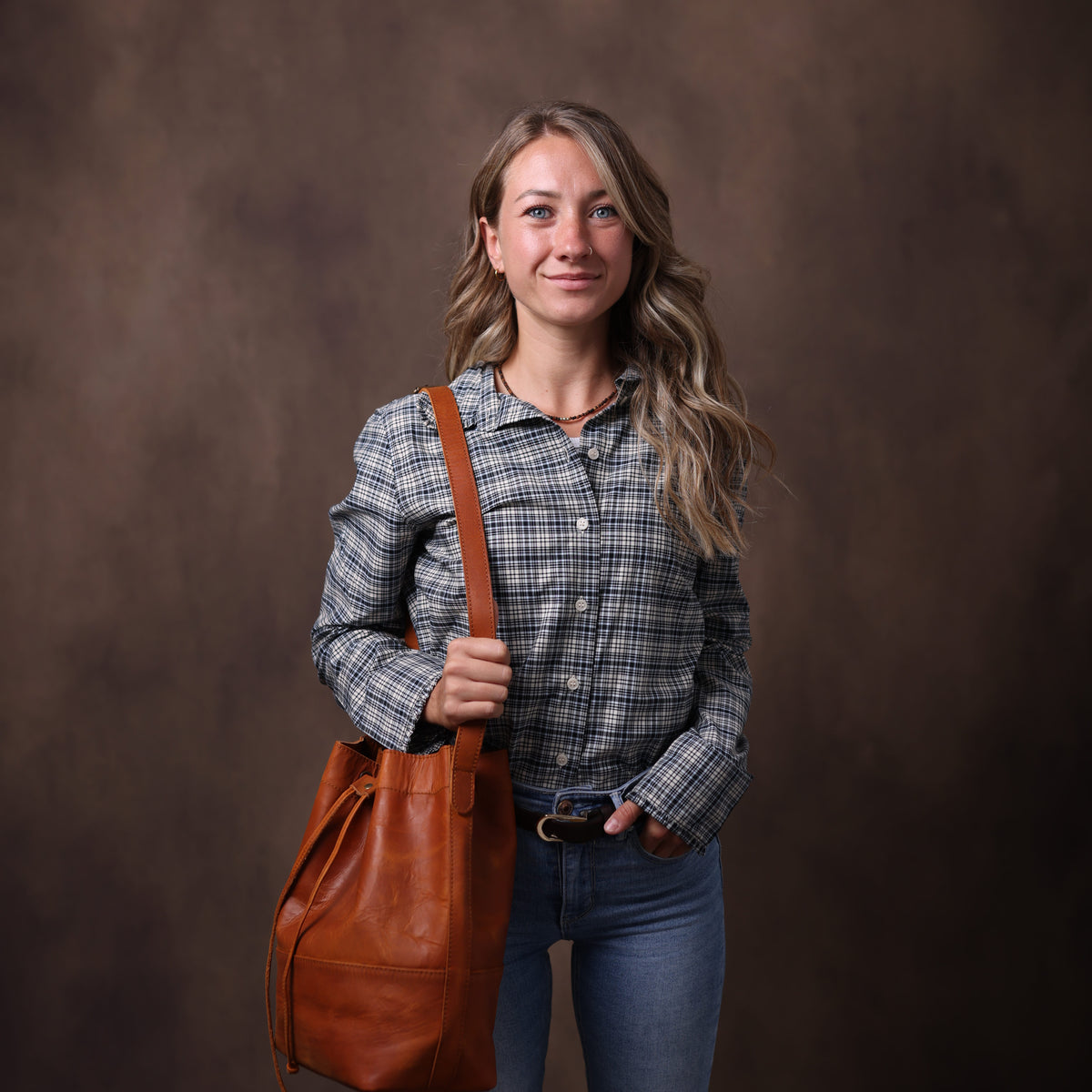 FULLGRAIN BUFFALO LEATHER TOTE/POUCH BAG