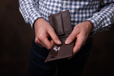 Dark BrownFull-Grain Leather Bifold Wallet