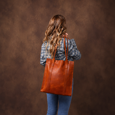 HANDMADE TOTE HANDBAG from FULLGRAIN BUFFALO LEATHER