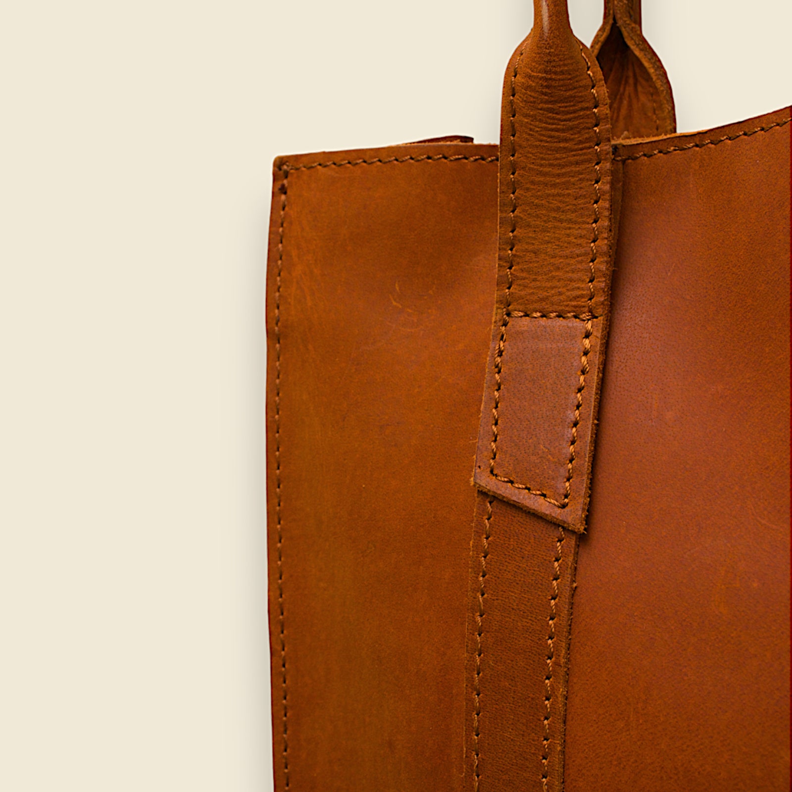 HANDMADE TOTE HANDBAG from FULLGRAIN BUFFALO LEATHER