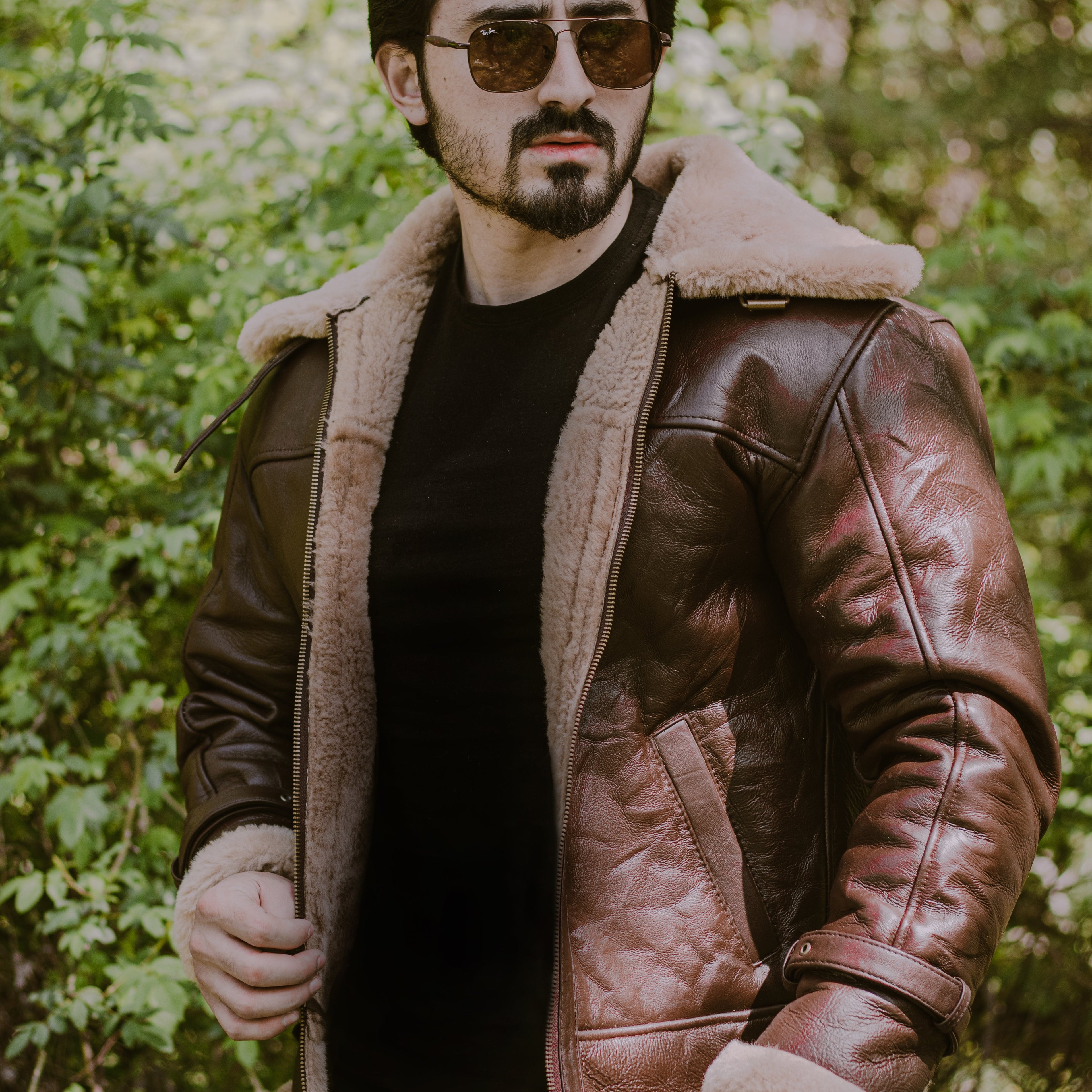 B3 sheepskin male Bomber Jacket