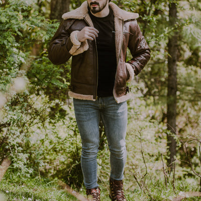 B3 sheepskin male Bomber Jacket