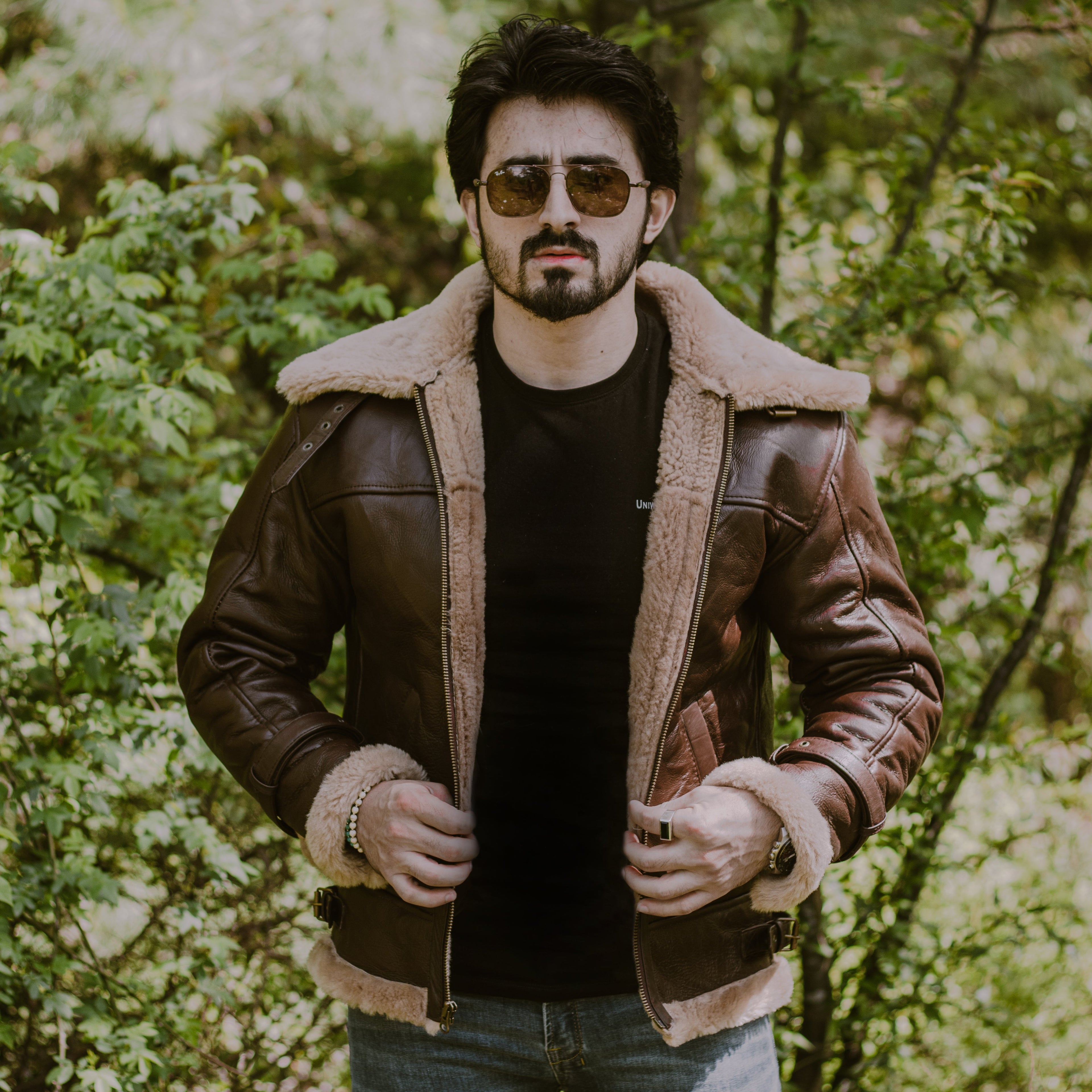 B3 sheepskin male Bomber Jacket