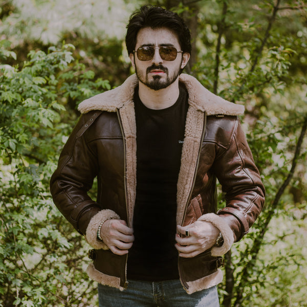 B3 sheepskin male Bomber Jacket