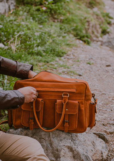 FULLGRAIN BUFFALO LEATHER male female aviator BAG