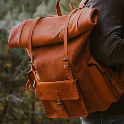 FULLGRAIN BUFFALO MALE LEATHER BACKPACK