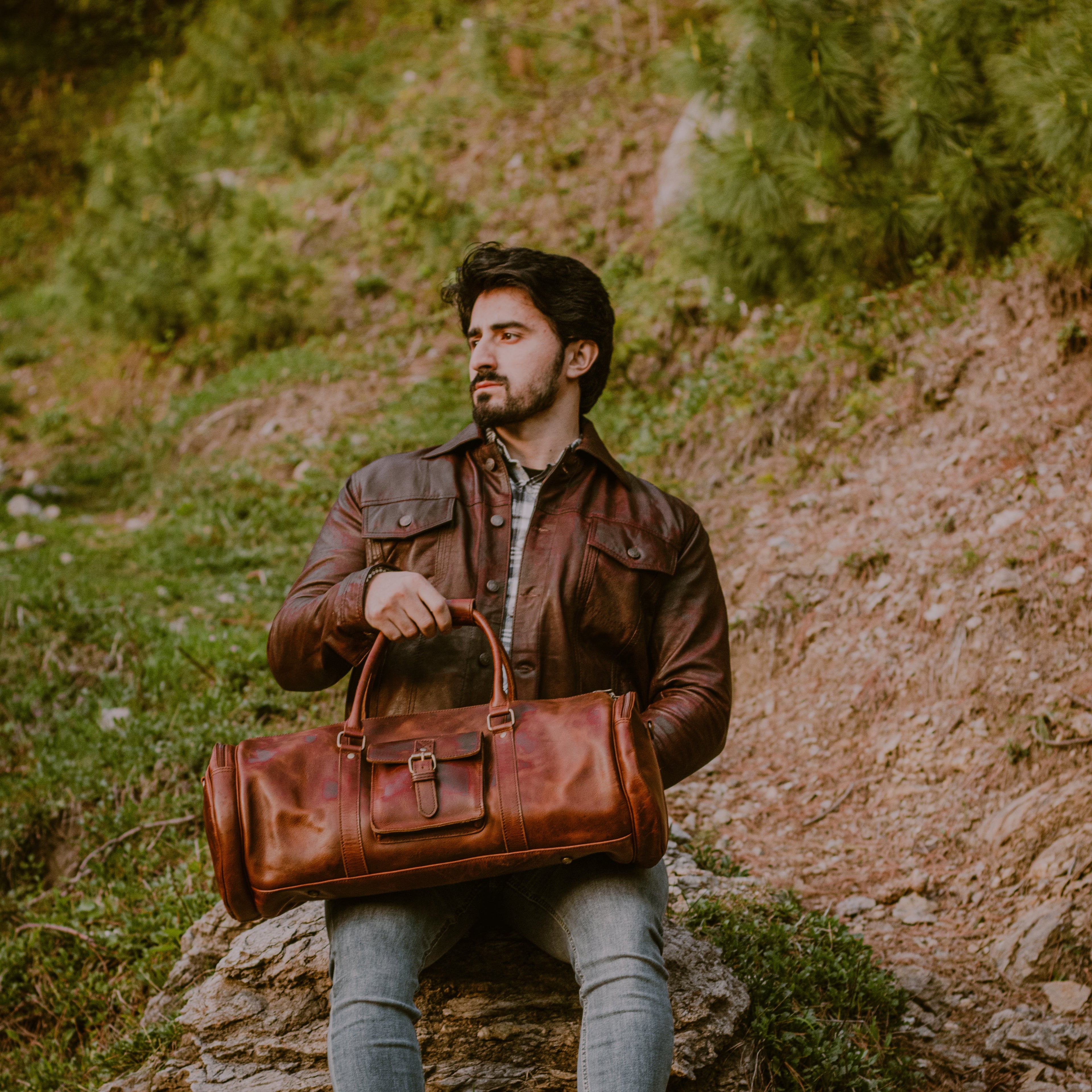 Fullgrain Buffalo Oil pullup leather Duffle bag