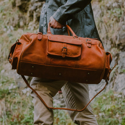 FULLGRAIN BUFFALO LEATHER DUFFLE BAG