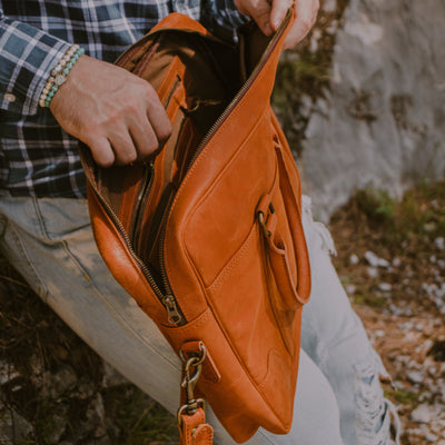 LAPTOP BAG HANDMADE FULLGRAIN BUFFALO LEATHER