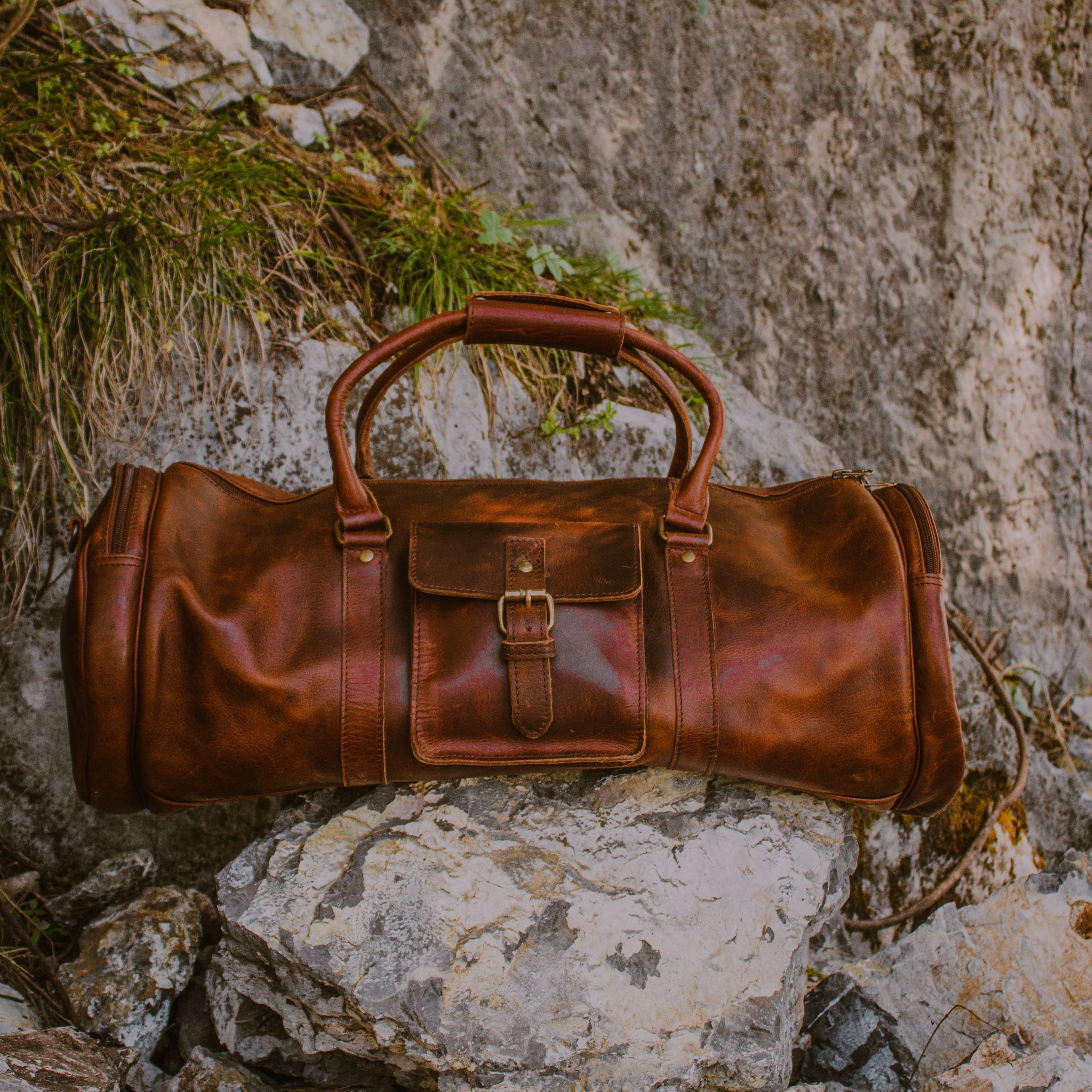 Fullgrain Buffalo Oil pullup leather Duffle bag
