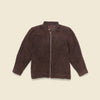 dunkelbraune Wildleder-Racerjacke