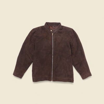 dark brown suede male racer jacket