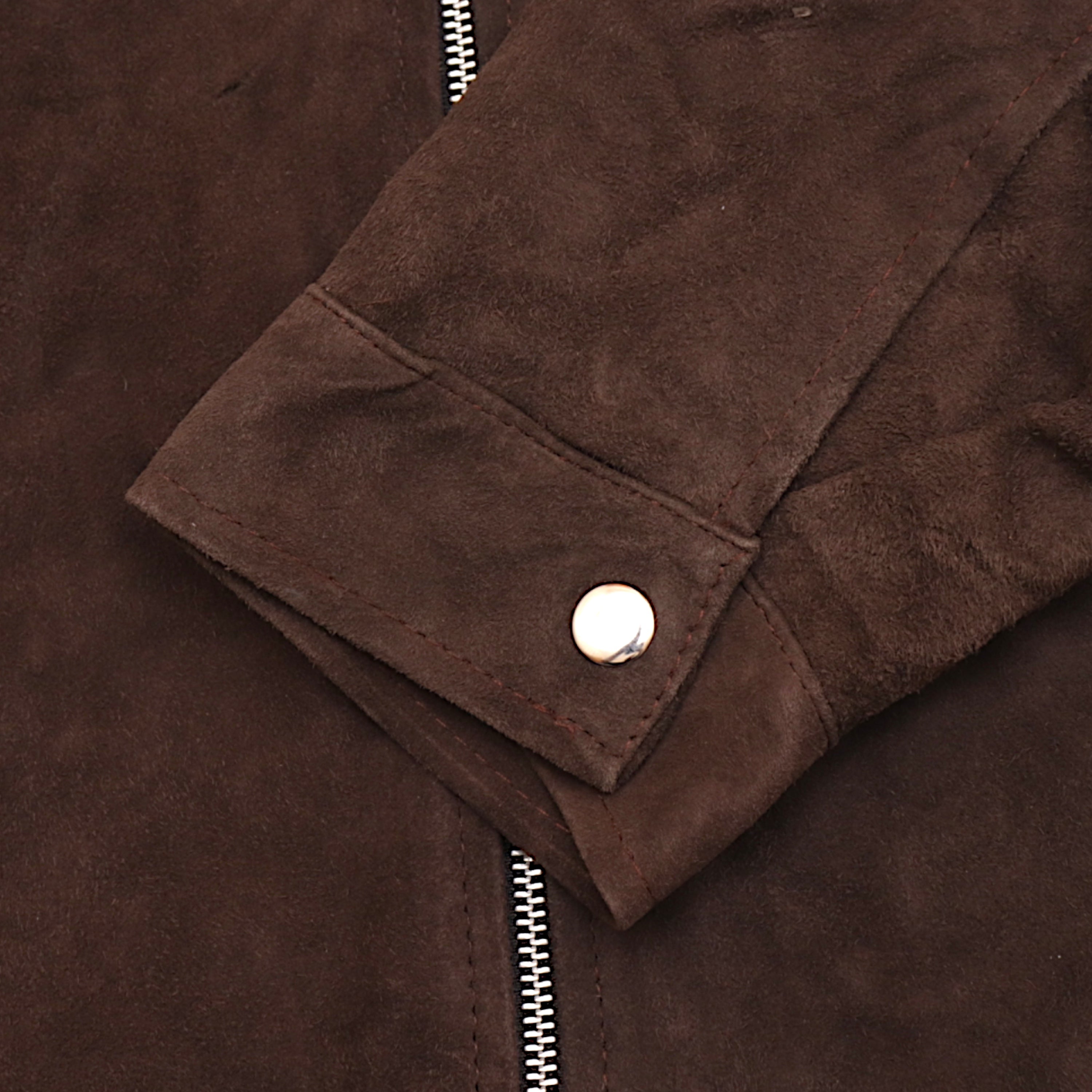 dark brown suede male racer jacket