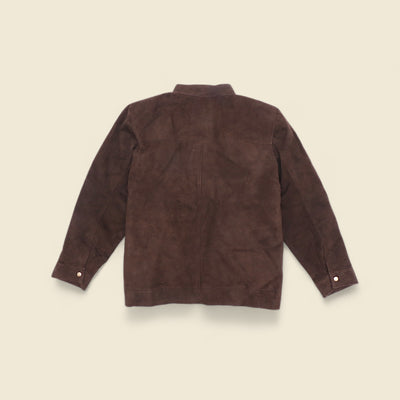 dark brown suede male racer jacket