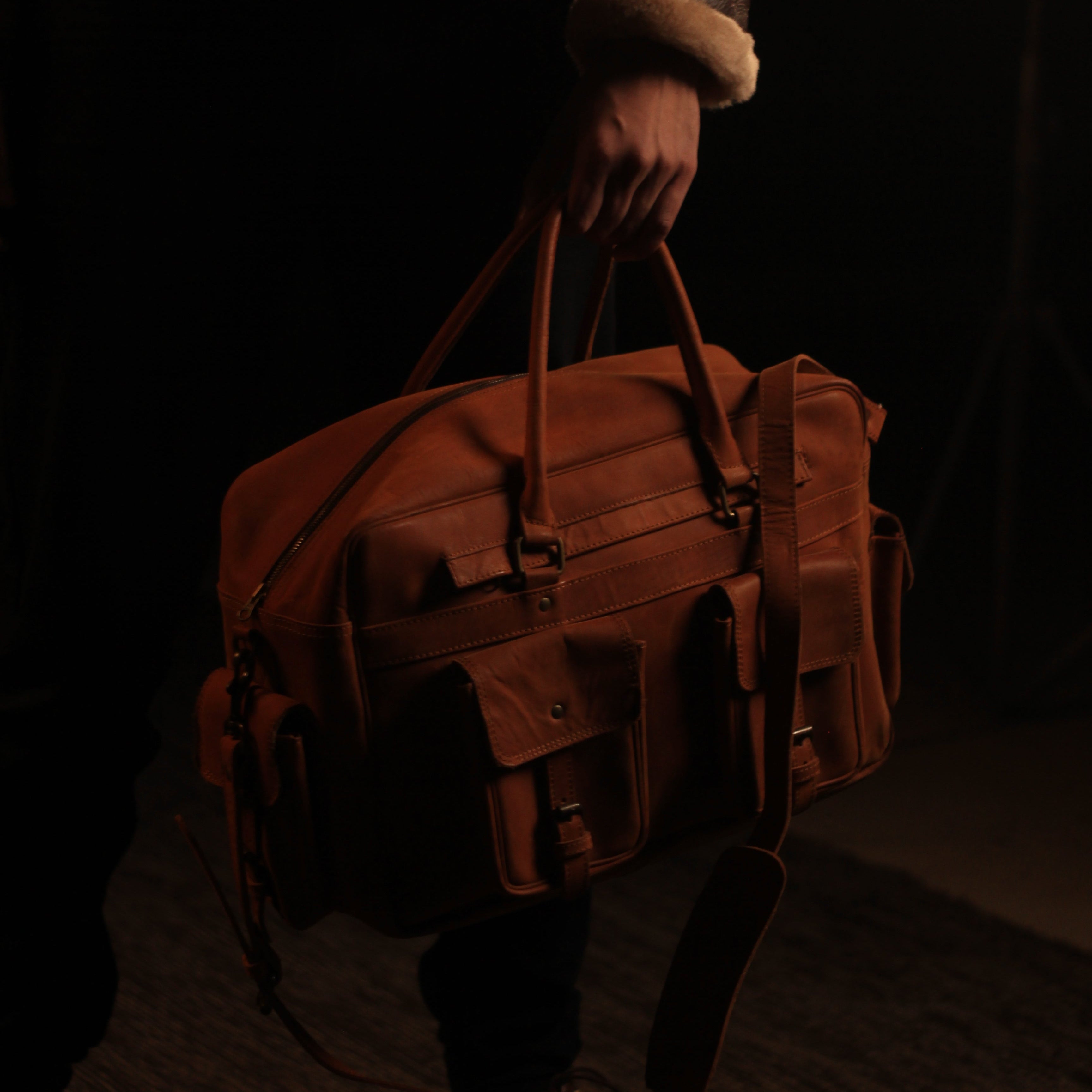 FULLGRAIN BUFFALO LEATHER male female aviator BAG