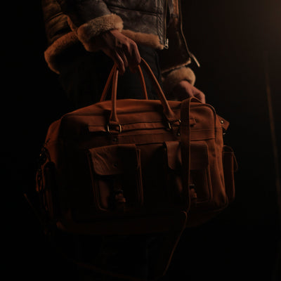 FULLGRAIN BUFFALO LEATHER male female aviator BAG