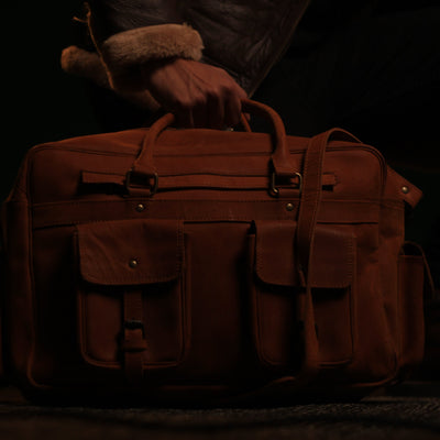 FULLGRAIN BUFFALO LEATHER male female aviator BAG