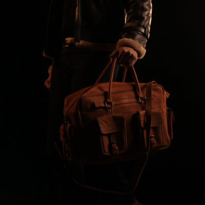 FULLGRAIN BUFFALO LEATHER male female aviator BAG