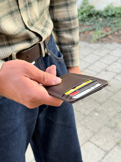 Tan Brown  Mid-Size Full-Grain Leather Card Holder