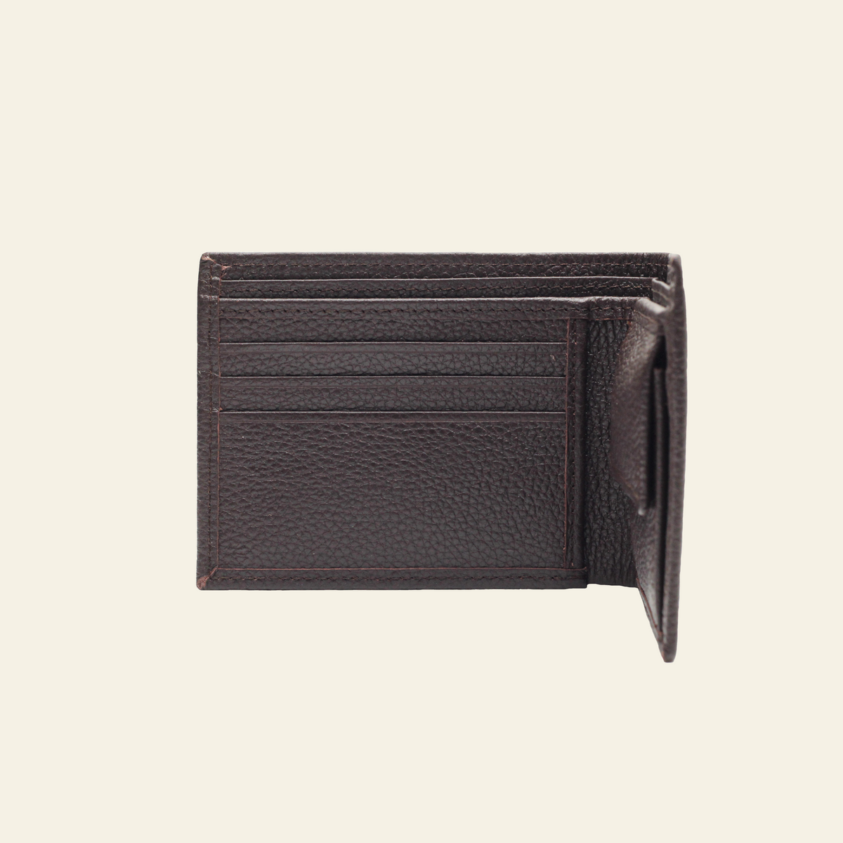 Dark BrownFull-Grain Leather Bifold Wallet