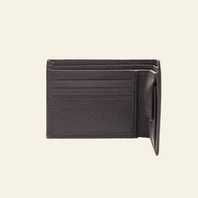 Dark BrownFull-Grain Leather Bifold Wallet