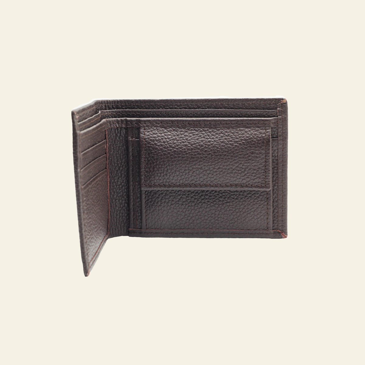 Dark BrownFull-Grain Leather Bifold Wallet