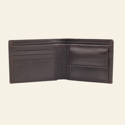 Dark BrownFull-Grain Leather Bifold Wallet