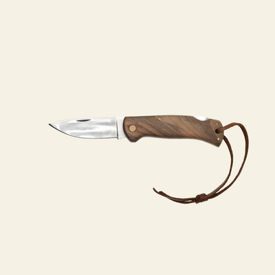 Folding Hunting & Bushcraft Knife with Leather Sheath