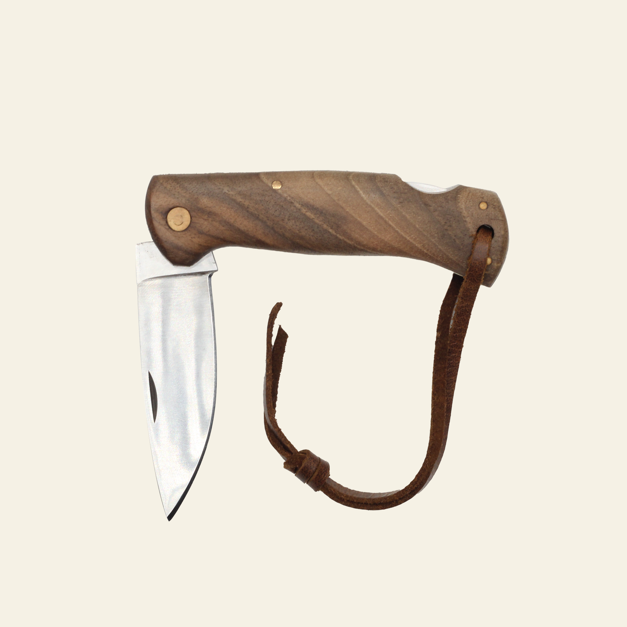 Folding Hunting & Bushcraft Knife with Leather Sheath