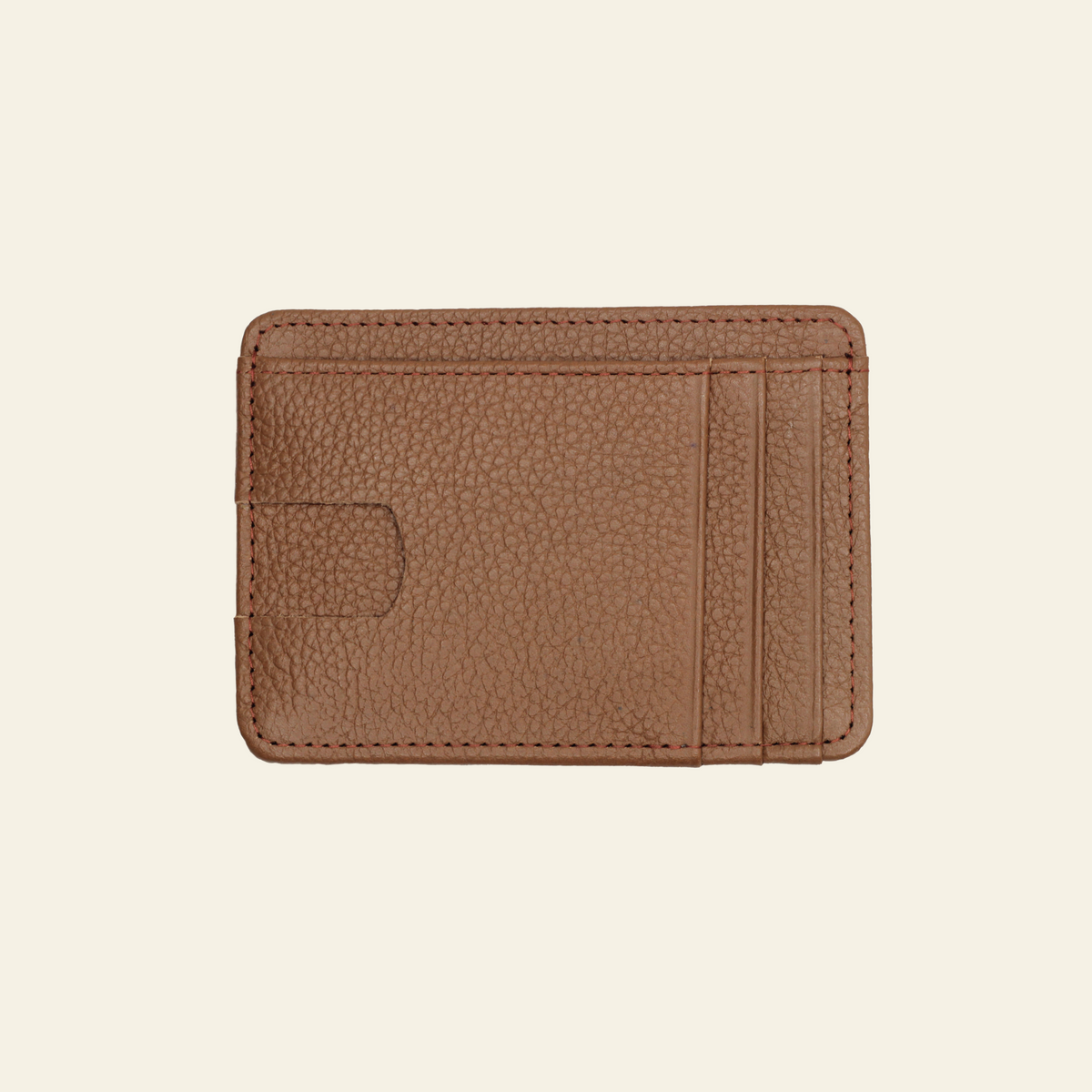 Tan Brown  Mid-Size Full-Grain Leather Card Holder