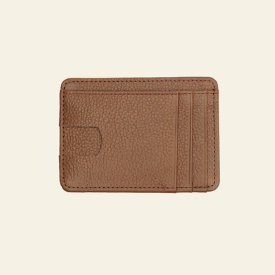 Tan Brown  Mid-Size Full-Grain Leather Card Holder