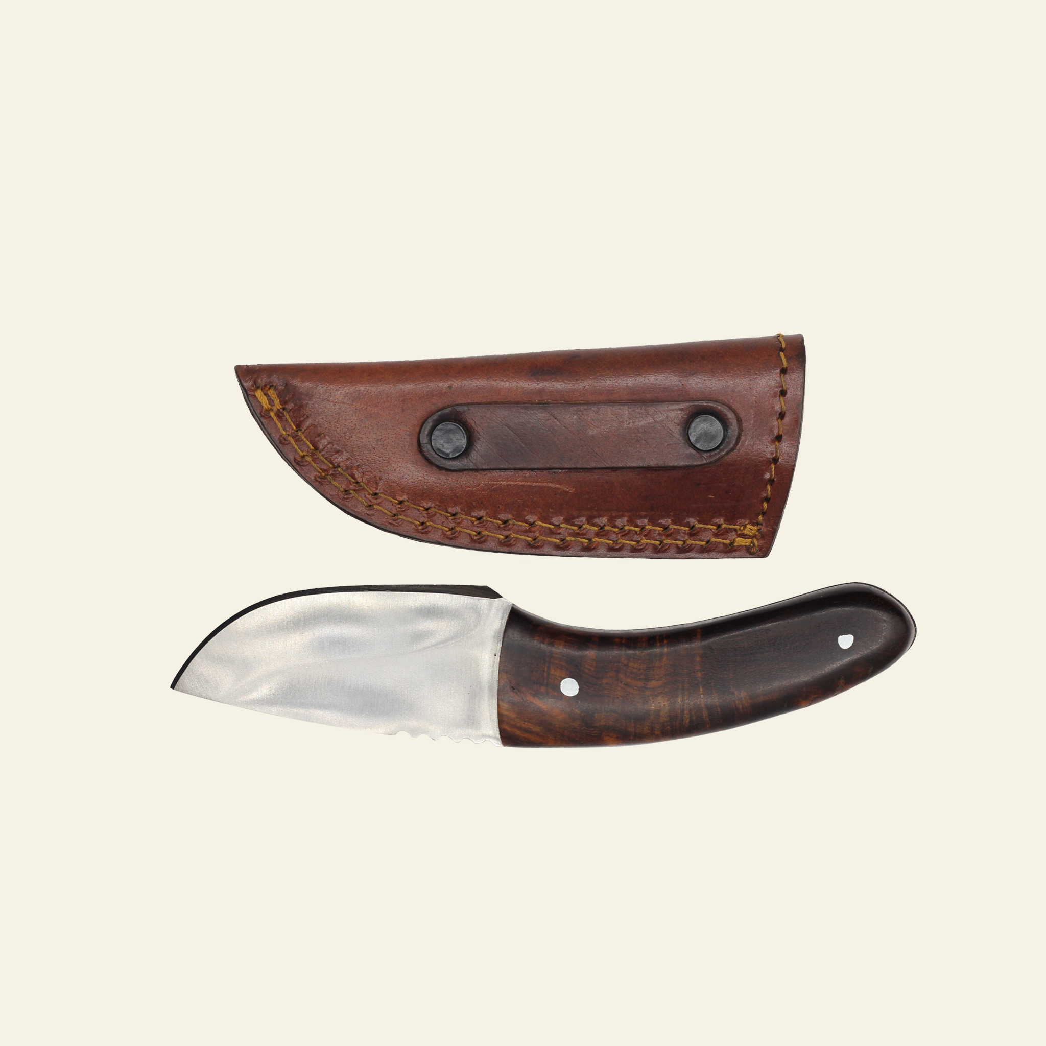 Fixed Blade Skinning Knife with Leather Sheath