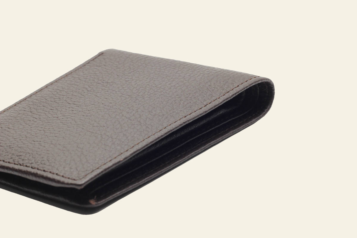 Dark BrownFull-Grain Leather Bifold Wallet