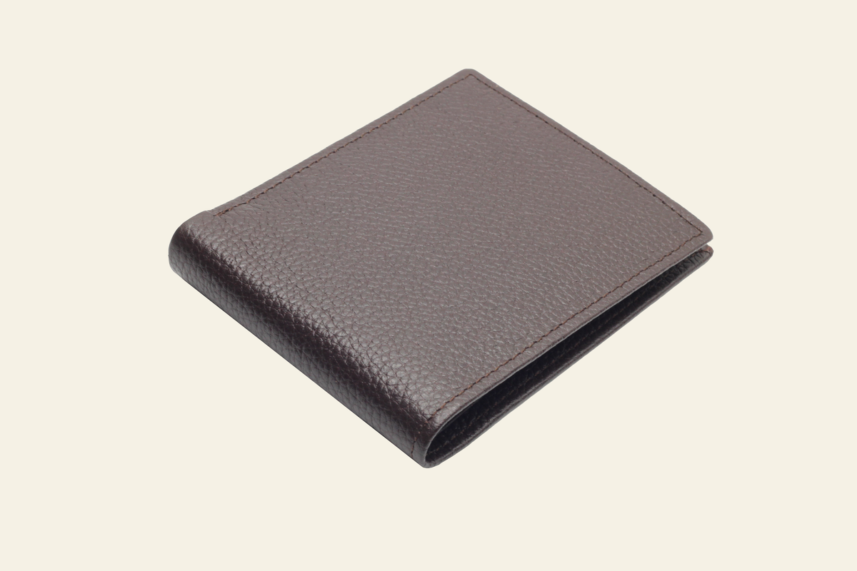 Dark BrownFull-Grain Leather Bifold Wallet