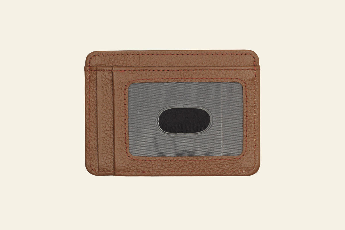 Tan Brown  Mid-Size Full-Grain Leather Card Holder