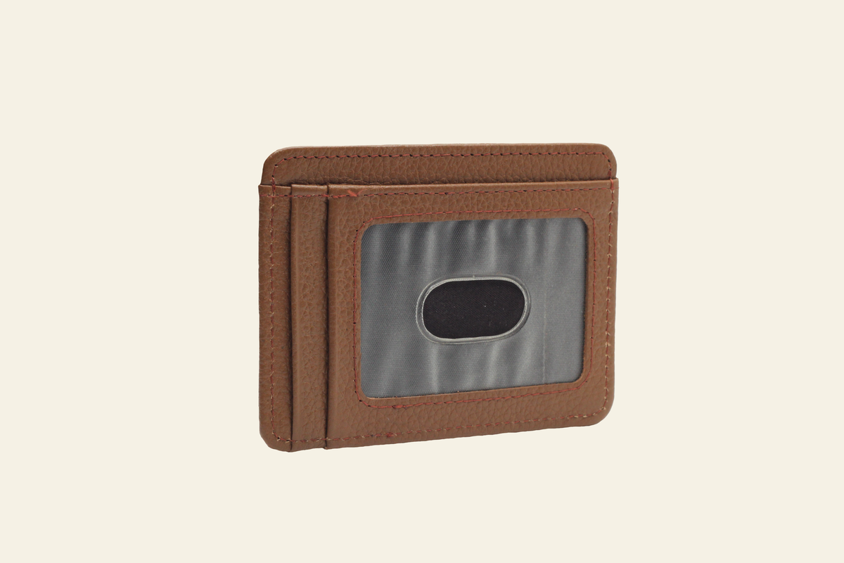 Tan Brown  Mid-Size Full-Grain Leather Card Holder