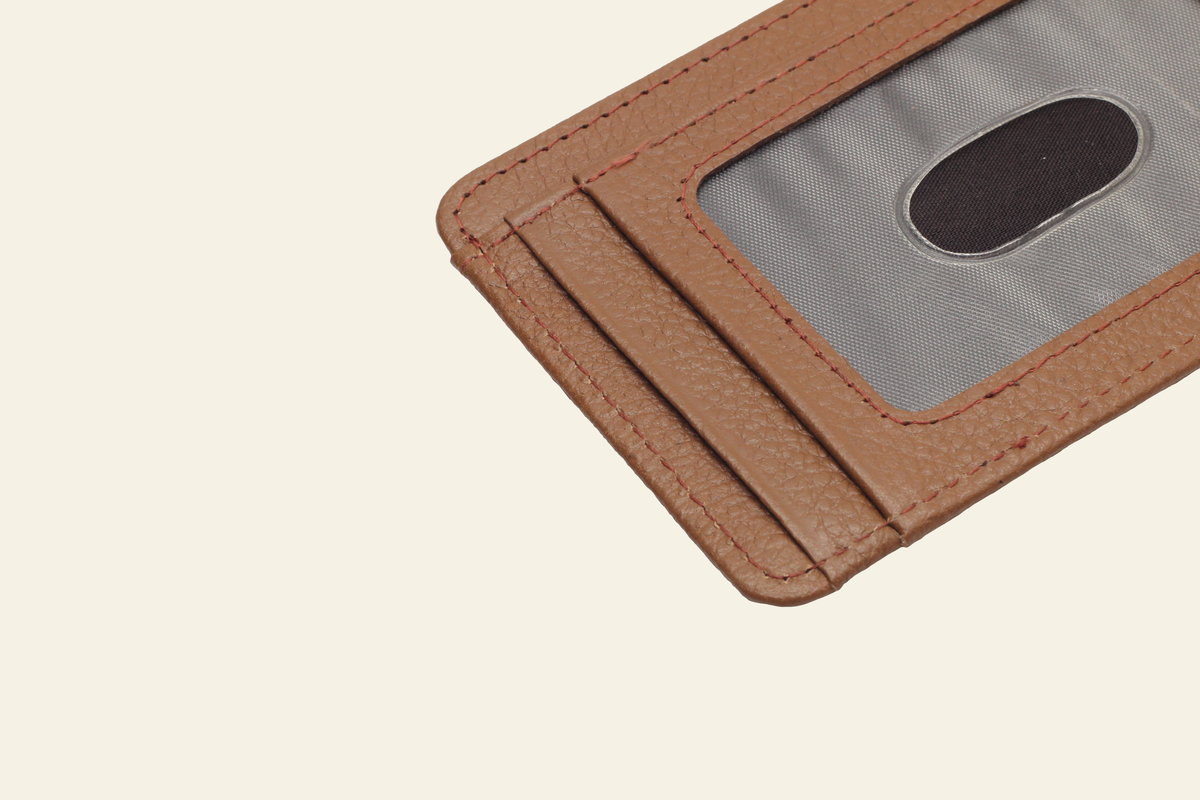 Tan Brown  Mid-Size Full-Grain Leather Card Holder