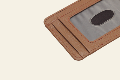 Tan Brown  Mid-Size Full-Grain Leather Card Holder
