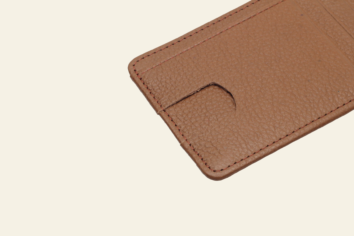 Tan Brown  Mid-Size Full-Grain Leather Card Holder