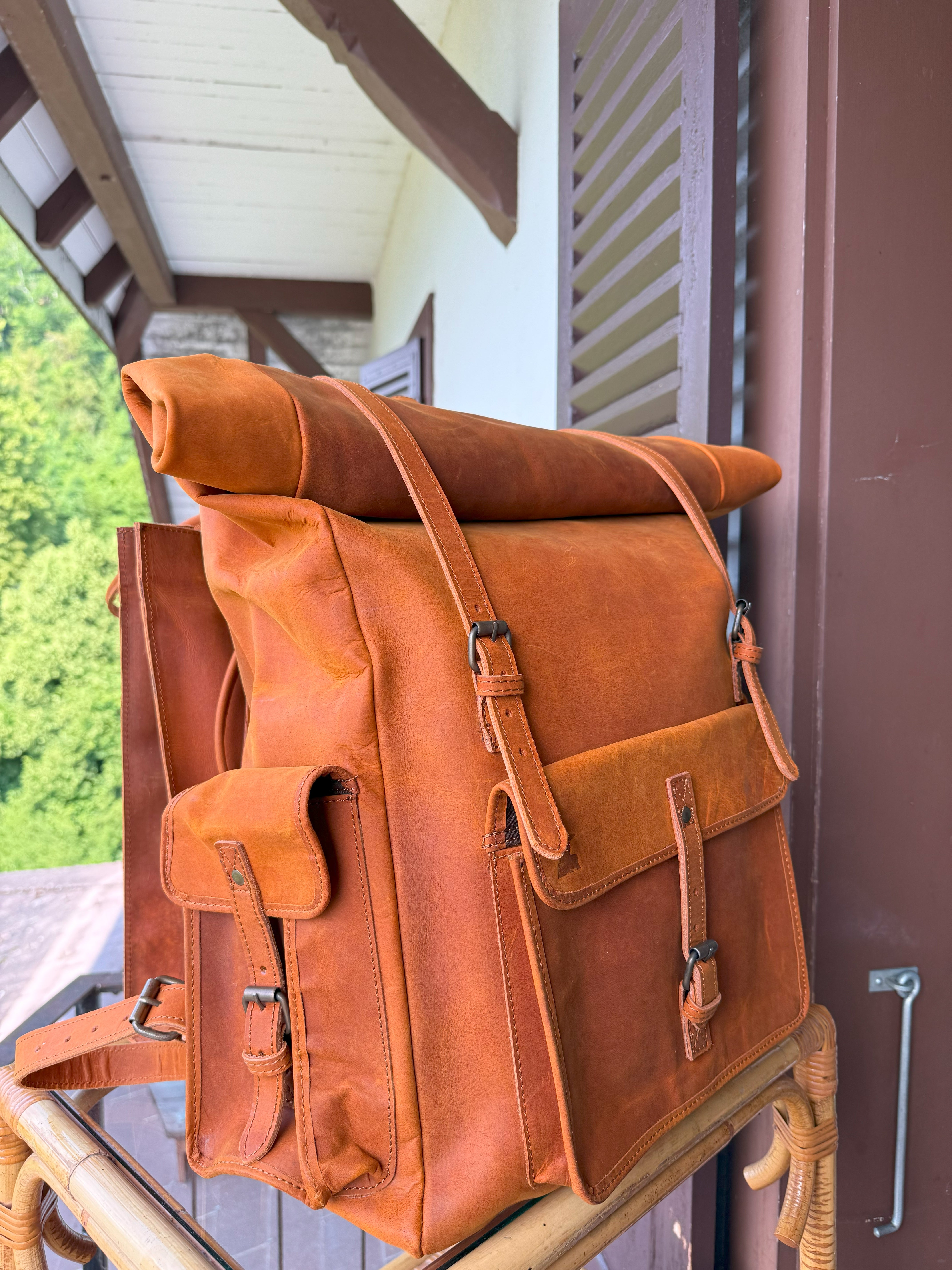 Image 2 for FULLGRAIN BUFFALO LEATHER BACKPACK