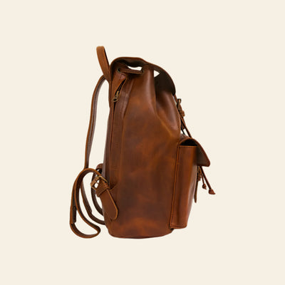 Full grain buffalo oil pullup leather backpack female - backpack