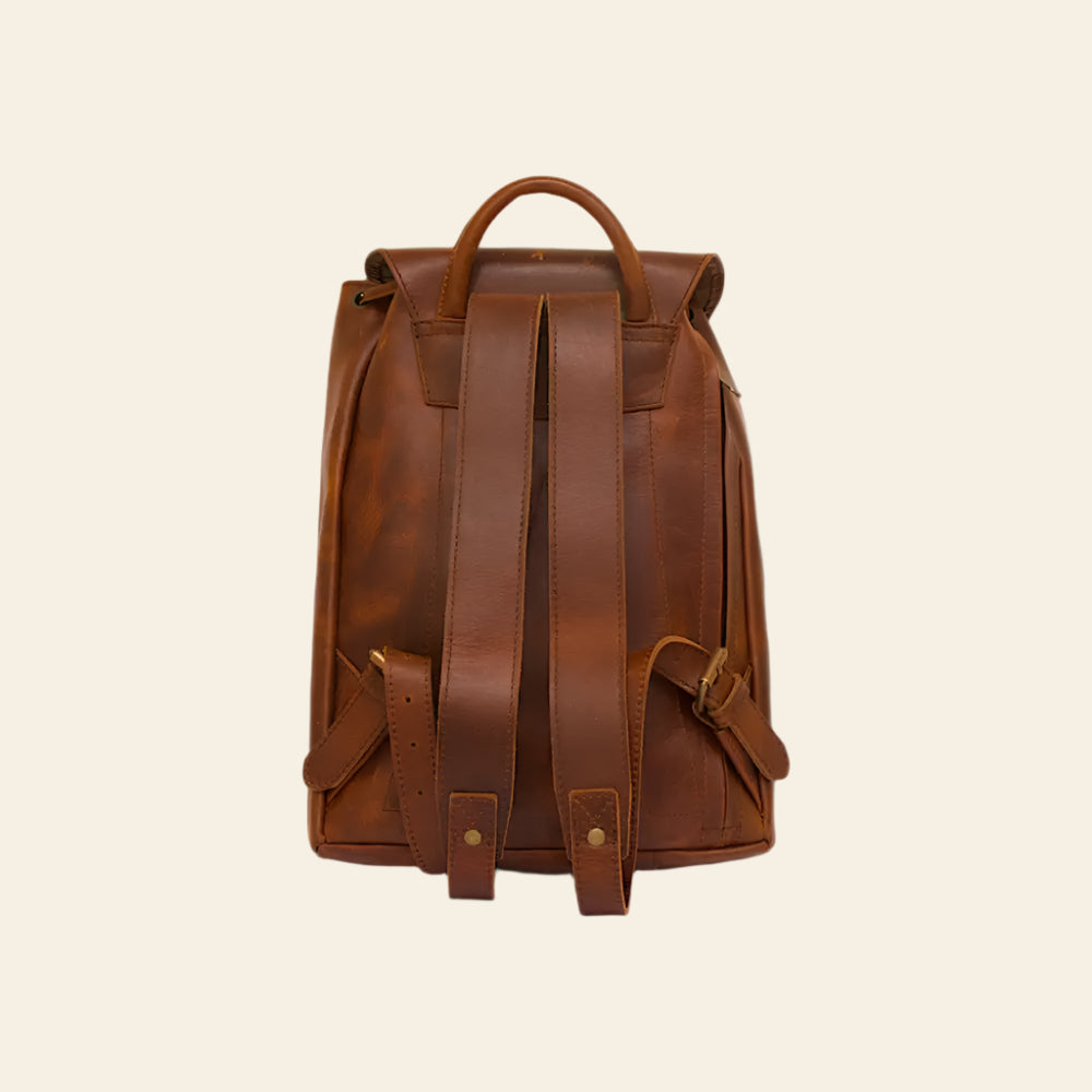 Full grain buffalo oil pullup leather backpack female - backpack