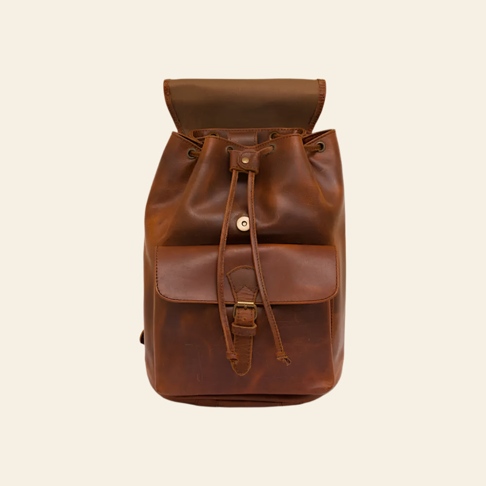 Full grain buffalo oil pullup leather backpack female - backpack