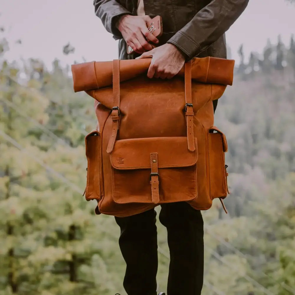 FULLGRAIN BUFFALO LEATHER BACKPACK - backpack