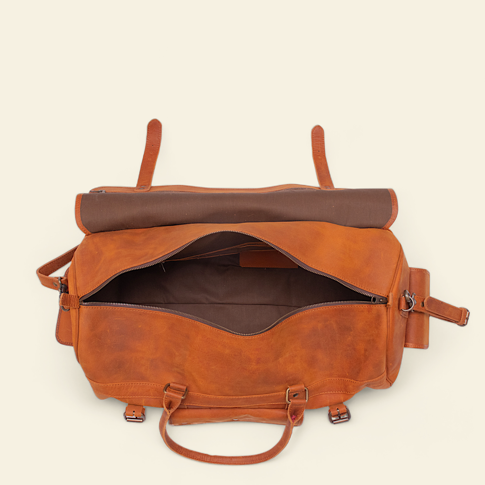 FULLGRAIN BUFFALO LEATHER DUFFLE BAG