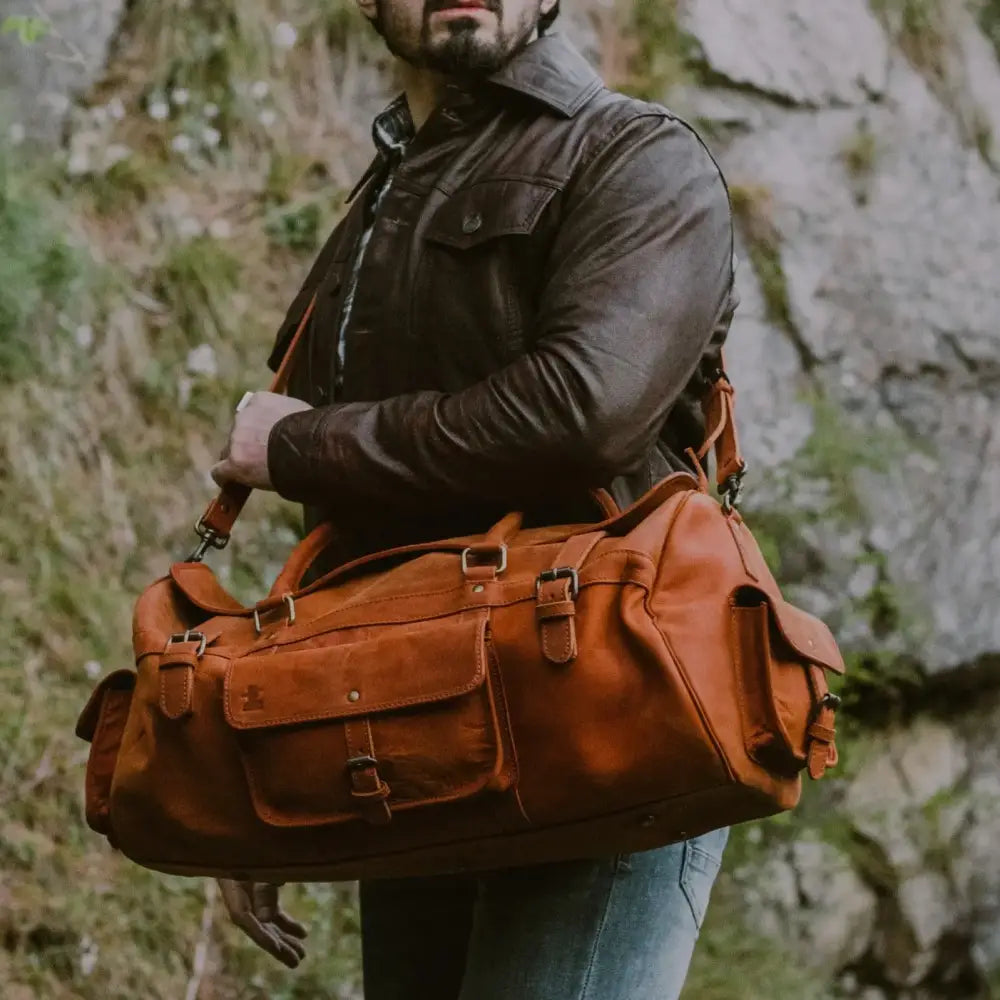 FULLGRAIN BUFFALO LEATHER DUFFLE BAG - Duffle Bags