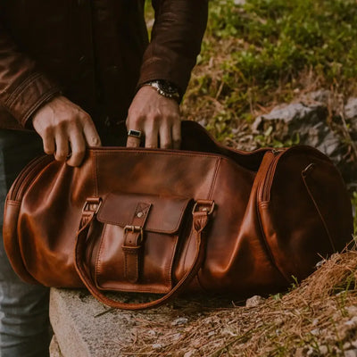 Fullgrain Buffalo Oil pullup leather Duffle bag - Duffle Bags