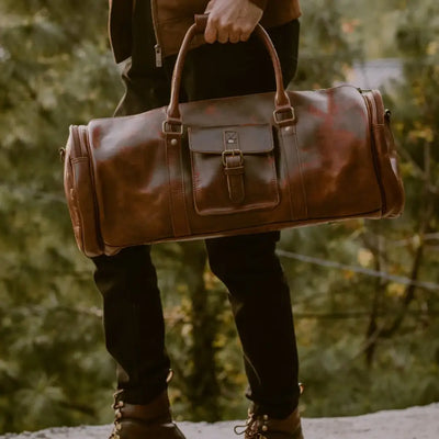 Fullgrain Buffalo Oil pullup leather Duffle bag - Duffle Bags
