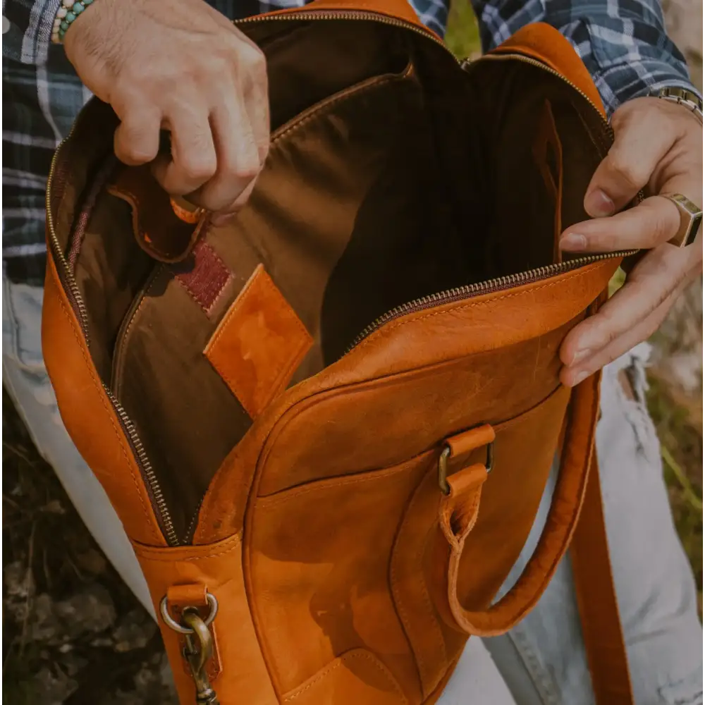 FULLGRAIN BUFFALO LEATHER LAPTOP BAG - Laptop bags