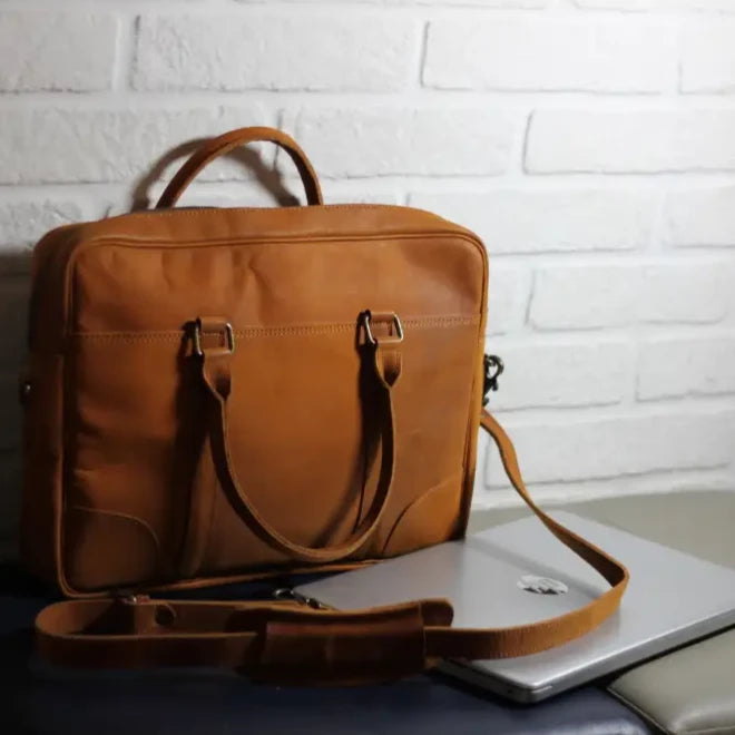 FULLGRAIN BUFFALO LEATHER LAPTOP BAG - Laptop bags